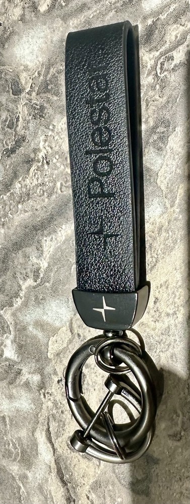 Polestar Keyring in Black Leather PU