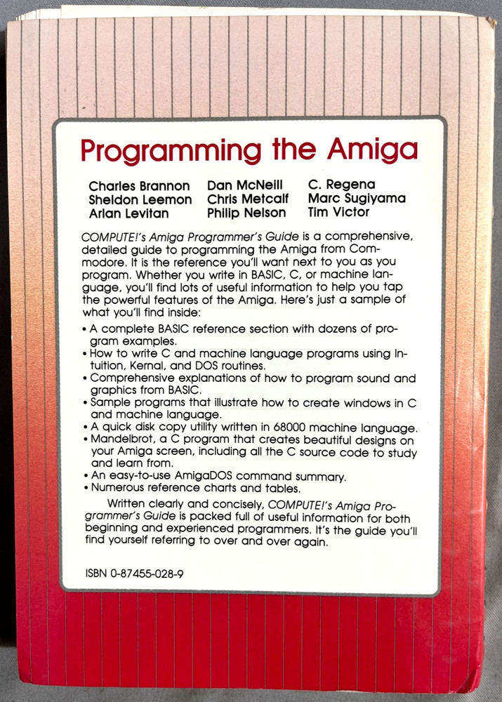 Compute!'s Amiga Programmer's Guide S. Levy Editor Compute! Books 1986