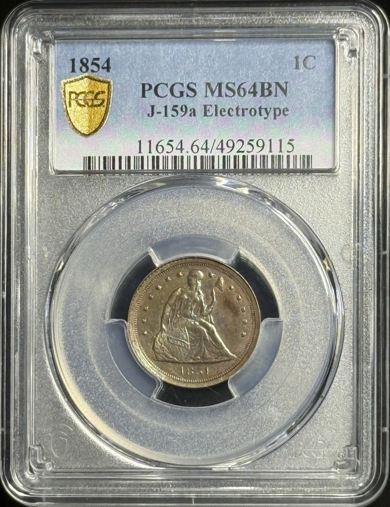 1854 Pattern J-159a Electrotype, PCGS MS64 R.6+