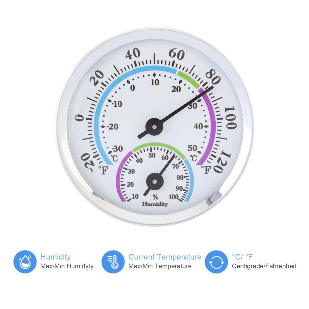 Analog Thermometer Hygrometer 2 Pack Indoor Room Humidity Temperature Meter