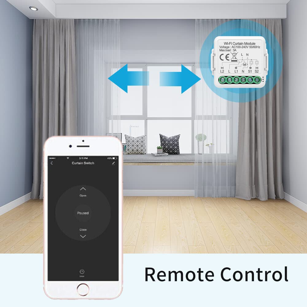 Smart WiFi Switch Curtain Blinds Module Roller Shutter Motor For Tuya Alexa US