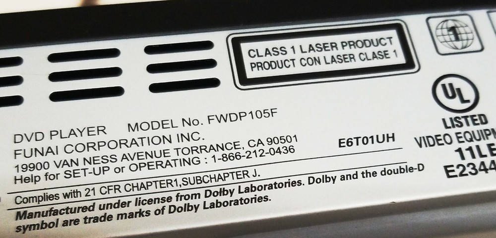 SANYO FWDP105F DVD/CD Player(remote doesn't work)