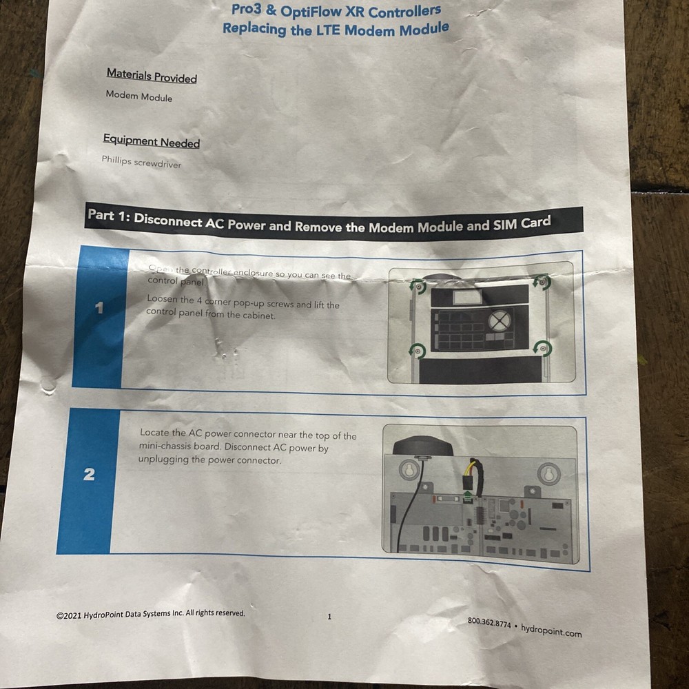 WeatherTrak Pro3 OptiFlow XR Controllers Replacing LTE Modem Module 75LTERPEL