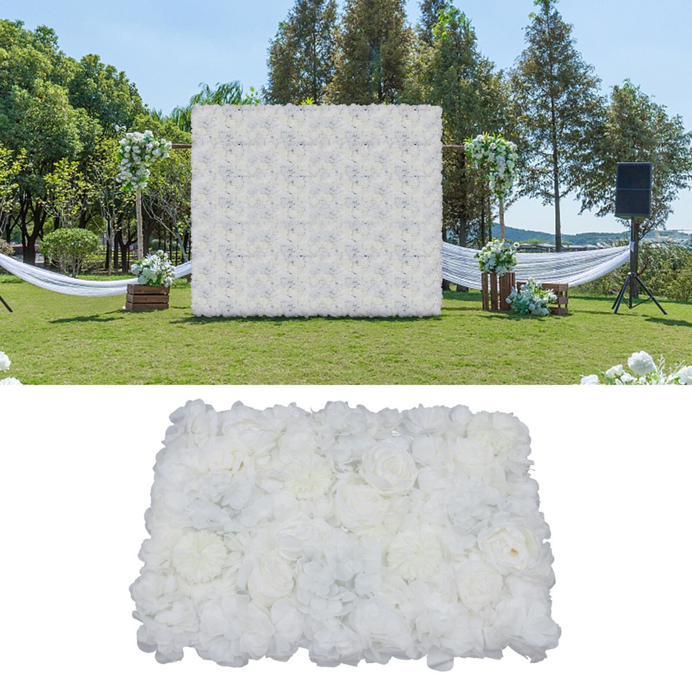 6Pcs Artificial Silk Flower Wall Panel Flower Pillar Stage Floral Wedding Decor