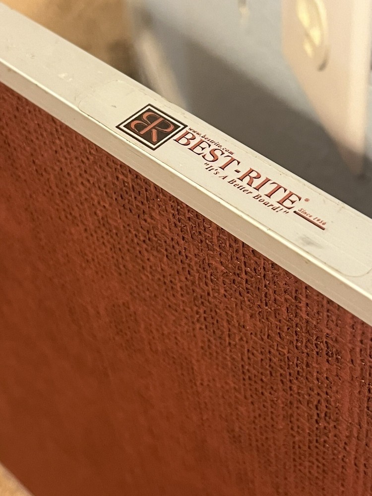 Vintage Best-Rite 24X20 In. Modular Divider Panel, Red Fabric Silver Lining EUC