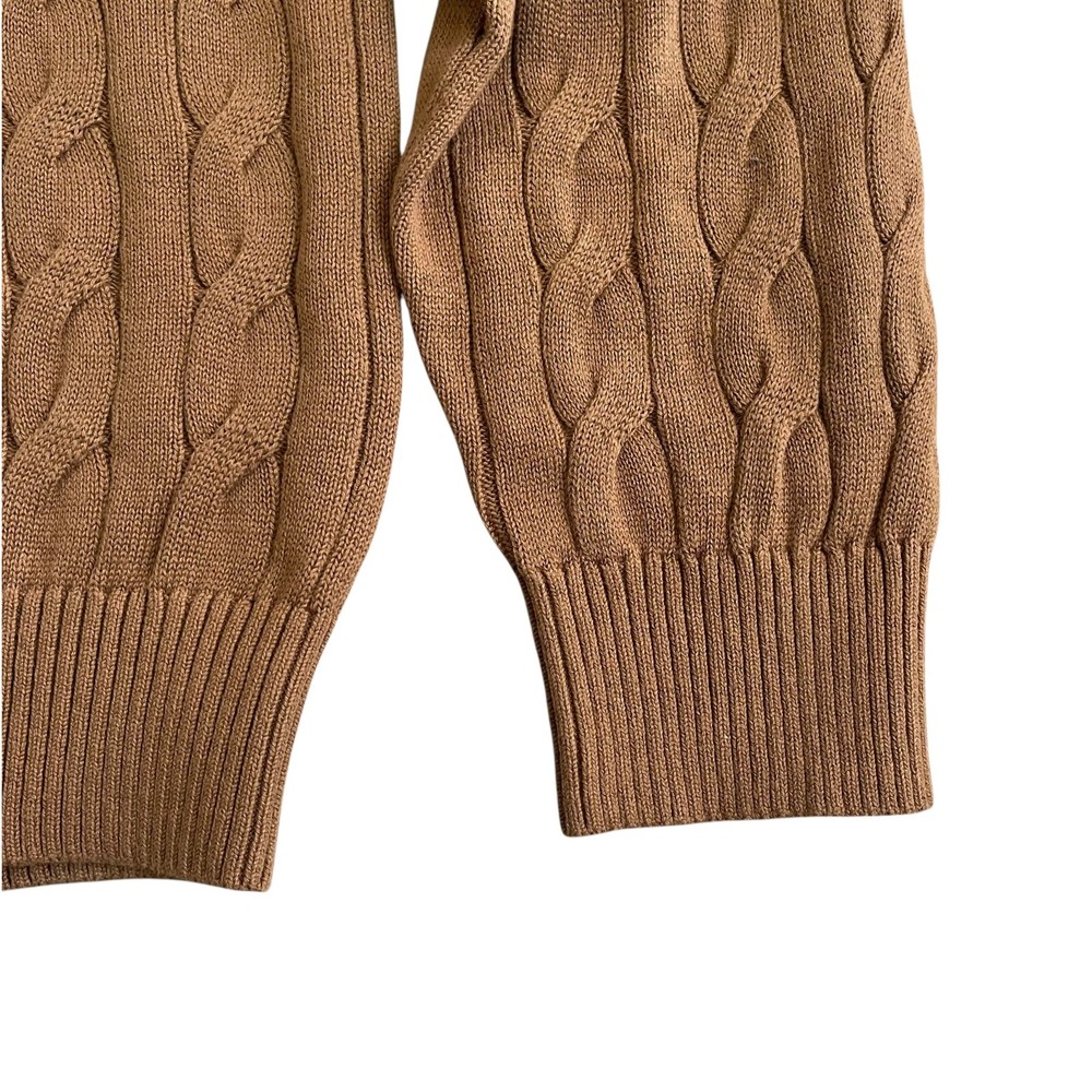 Tommy Hilfiger Men's Regular Fit Essential Solid Cable Knit Quarter Zip Sweater