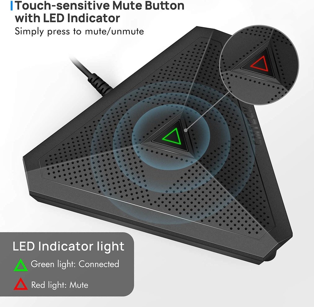 CMTECK Conference USB Microphone, Mute Button, Omnidirectional Condenser Boundar