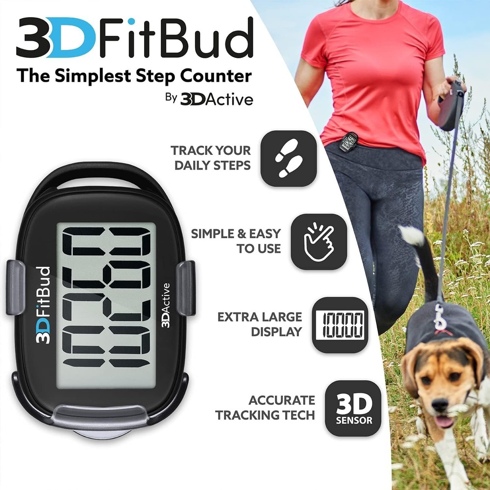 3D Tri-Axis Sensor Pedometer - Simple Step Tracker with User-Friendly Design
