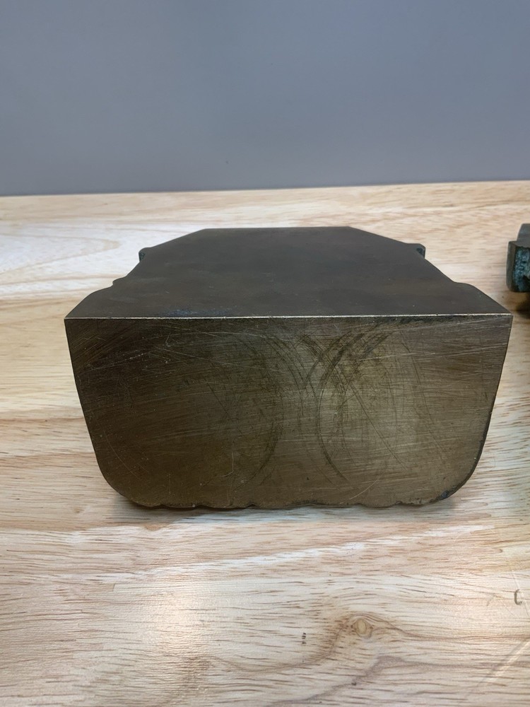 Brass Rustic Blazing Fireplace Solid Brass With Ship On Mantel Bookends