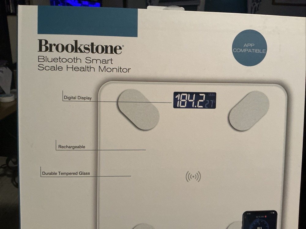 Brookstone Bluetooth Smart Scale Health Monitory NIB