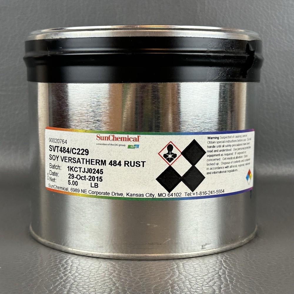 SUN CHEMICAL **RUST** OFFSET PRINTING INK OIL BASED 5 LBS PANTONE # 484 RUST