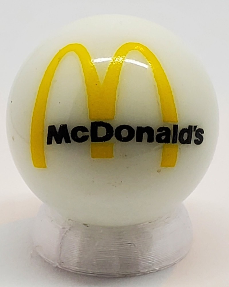 McDonald's 1" Glass Logo Marble w/ Stand