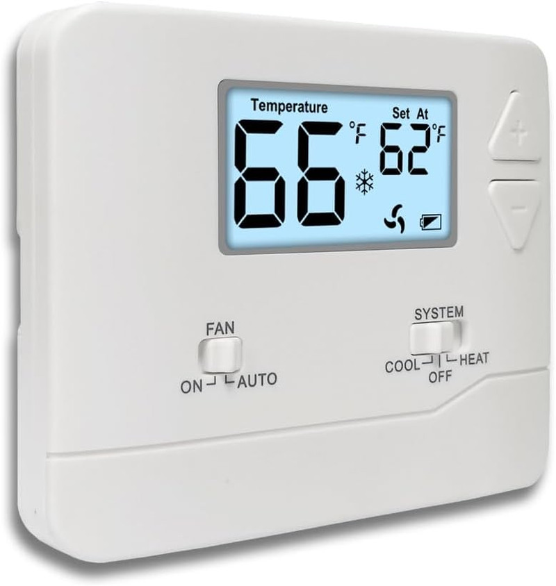 Non-Programmable Digital Thermostat 1 Heat/1 Cool Single-Stage Energy-Saving