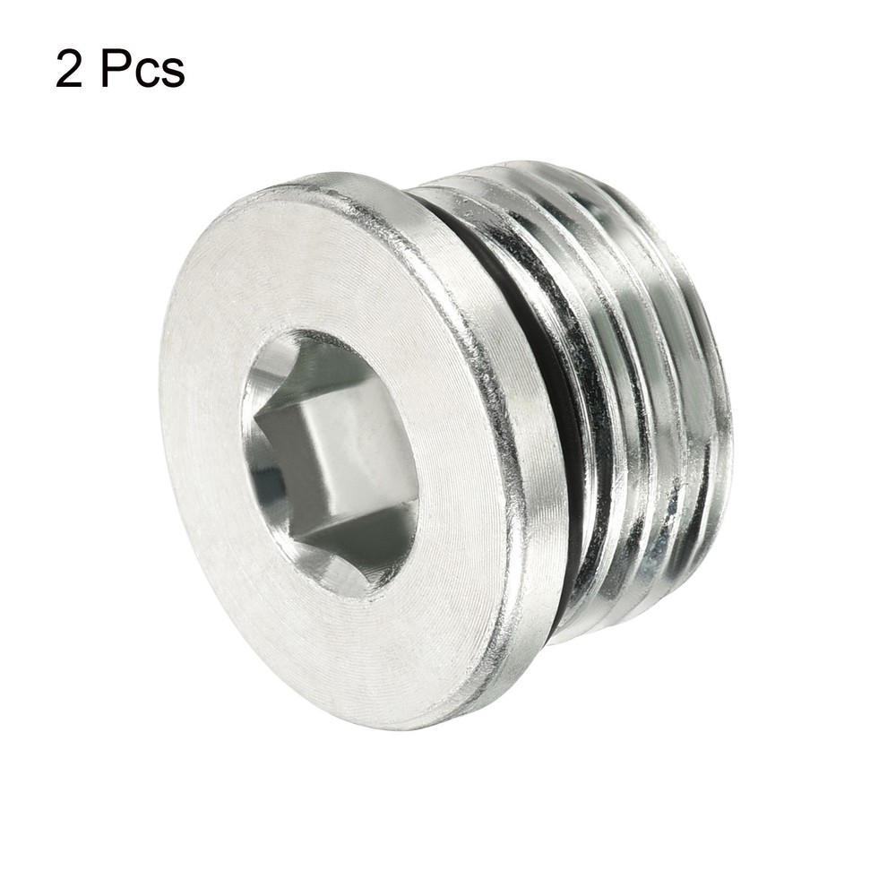 2 Pcs 7/8-14UNF Hex Head Pipe Fitting Plug Male Thread 45# Steel Plug