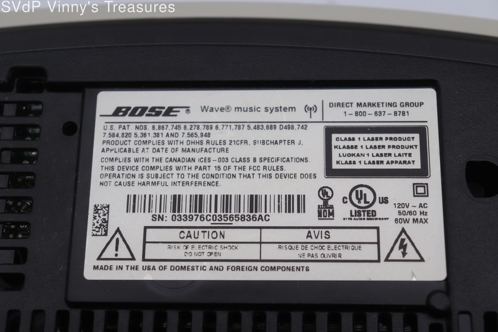 Bose Wave Music System – Pre-owned, Powers On, Missing Remote