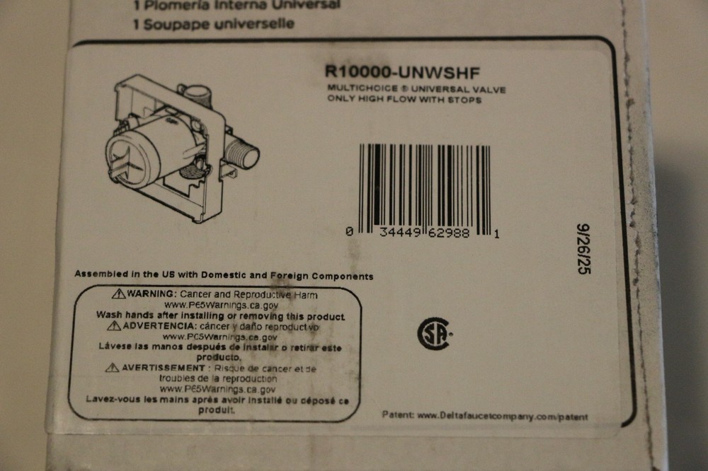Delta Universal Mixing Rough-In Valve with Service Stops R10000-UNWSHF