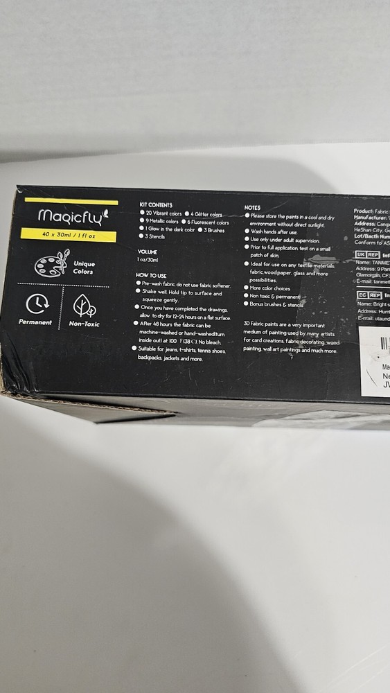 Magicfly 3D Fabric Permanent Paint 39 Colors MISSING 1 COLOR