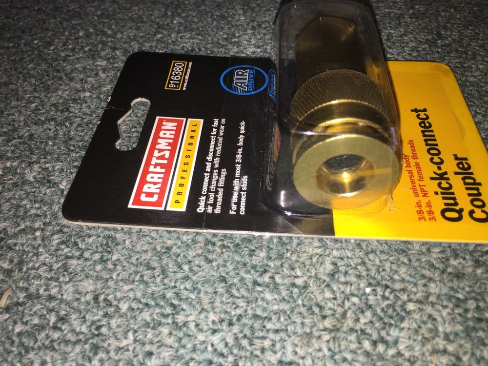 Craftsman 3 pc Set 3/8 quick connect Disconnect coupler & Stud / Nipple Air Tool