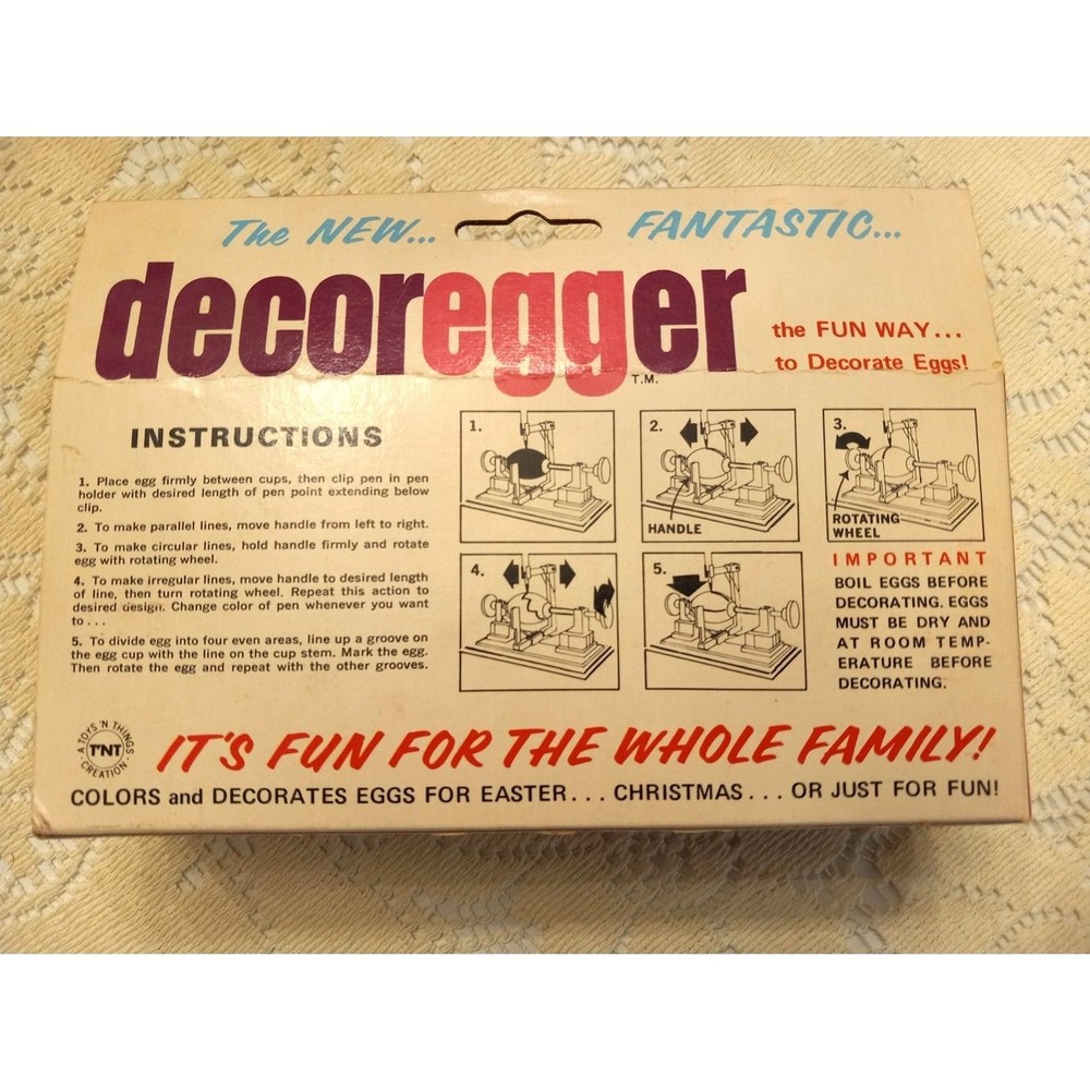 OPEN BOX USED 1970s Decoregger Easter Egg Decorating Machine WORKING CONDITION