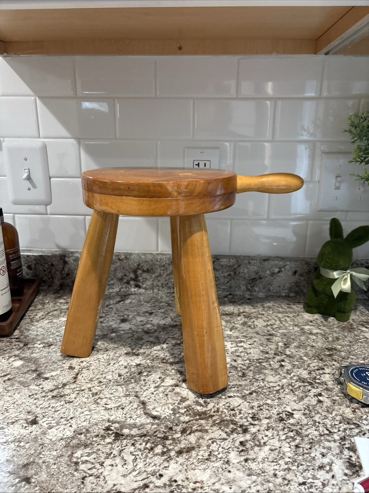 VTG. Solid Wood Milking Stool/plant Stand