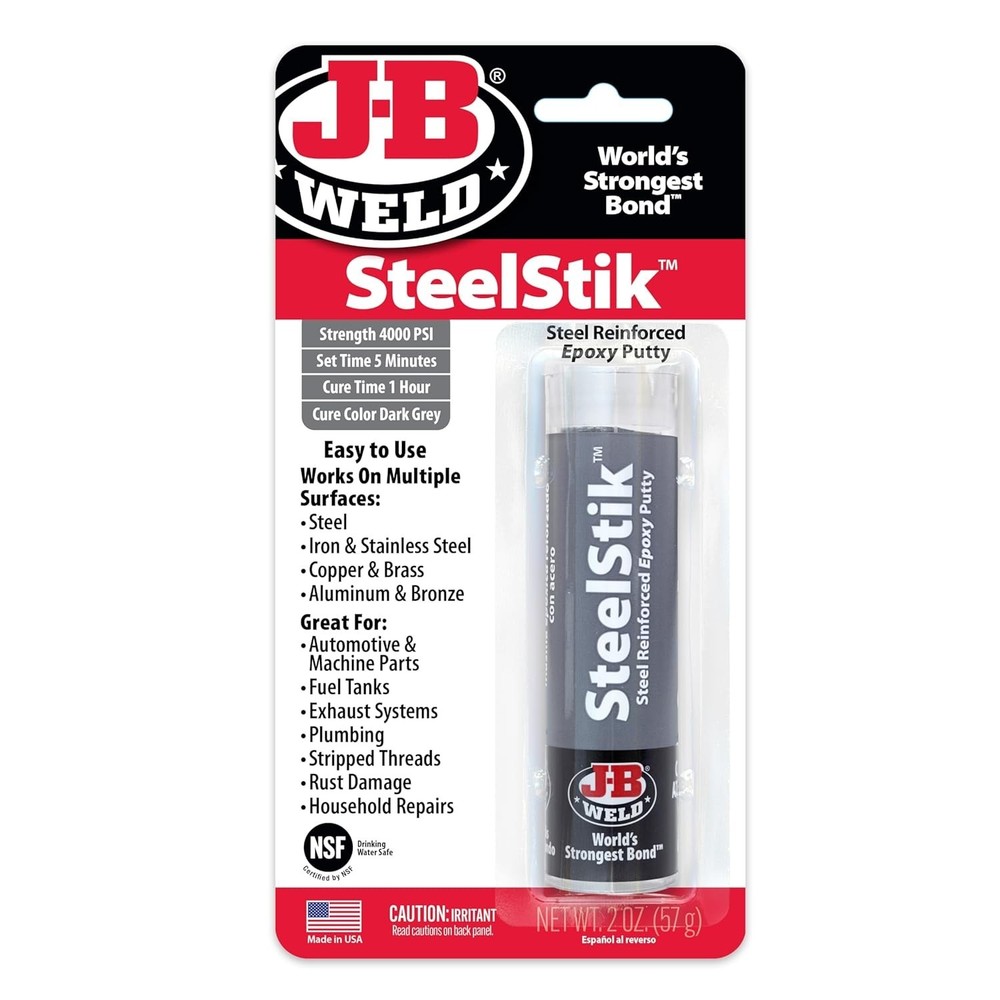 SteelStik Steel Reinforced Epoxy Putty Stick - 2 oz.