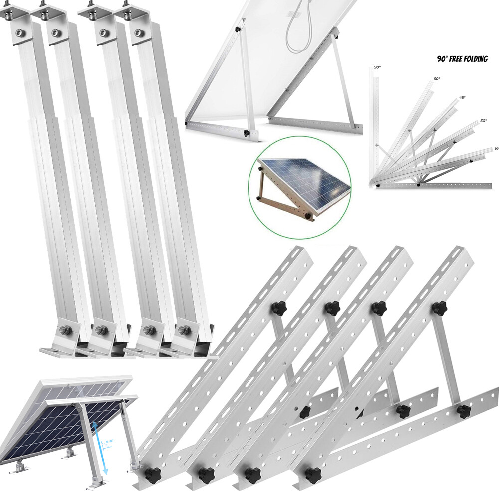 Solar Panel Tilt Mount Brackets Kit Adjustable Ground Roof Boat Mounting System