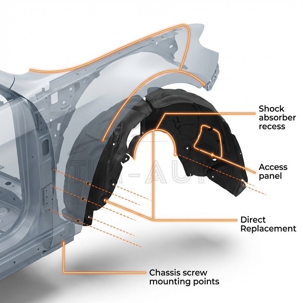 Front Driver Passenger Side Splash Shield For Kia Optima 2011-2013 Set of 2