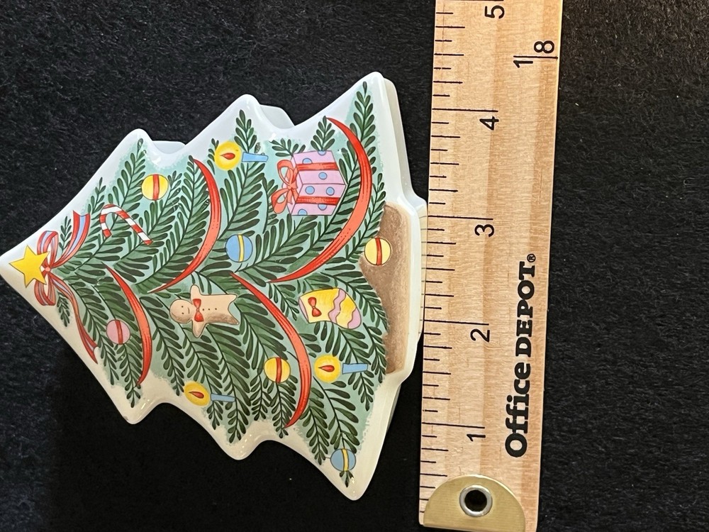 Christmas Tree Trinket Box Made In Japan