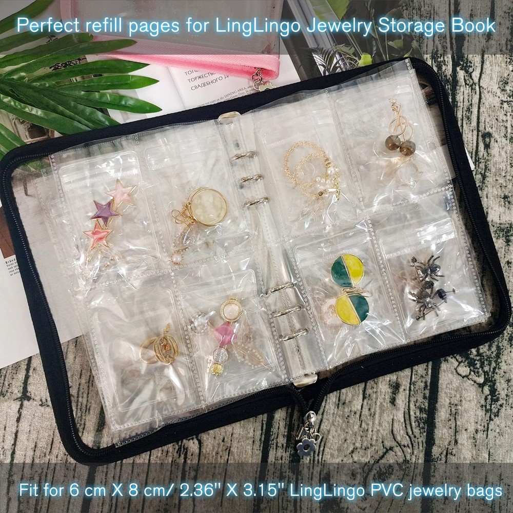 LingLingo Clear Double-Sided Refill Inner Pages for 20 Sheets Small Bags