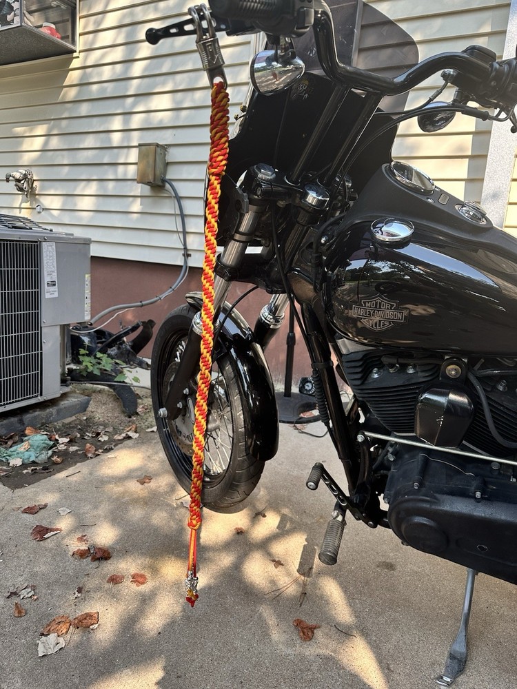 Motorcycle Get Back Whip w/ skull accents