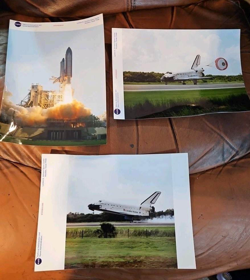 NASA Original Space Shuttle Photos Red Text 10x