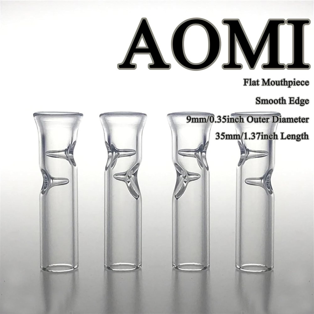 Reusable Glass Filter Tips for Cigarettes, Rolling Tip Ø9mm Transparent