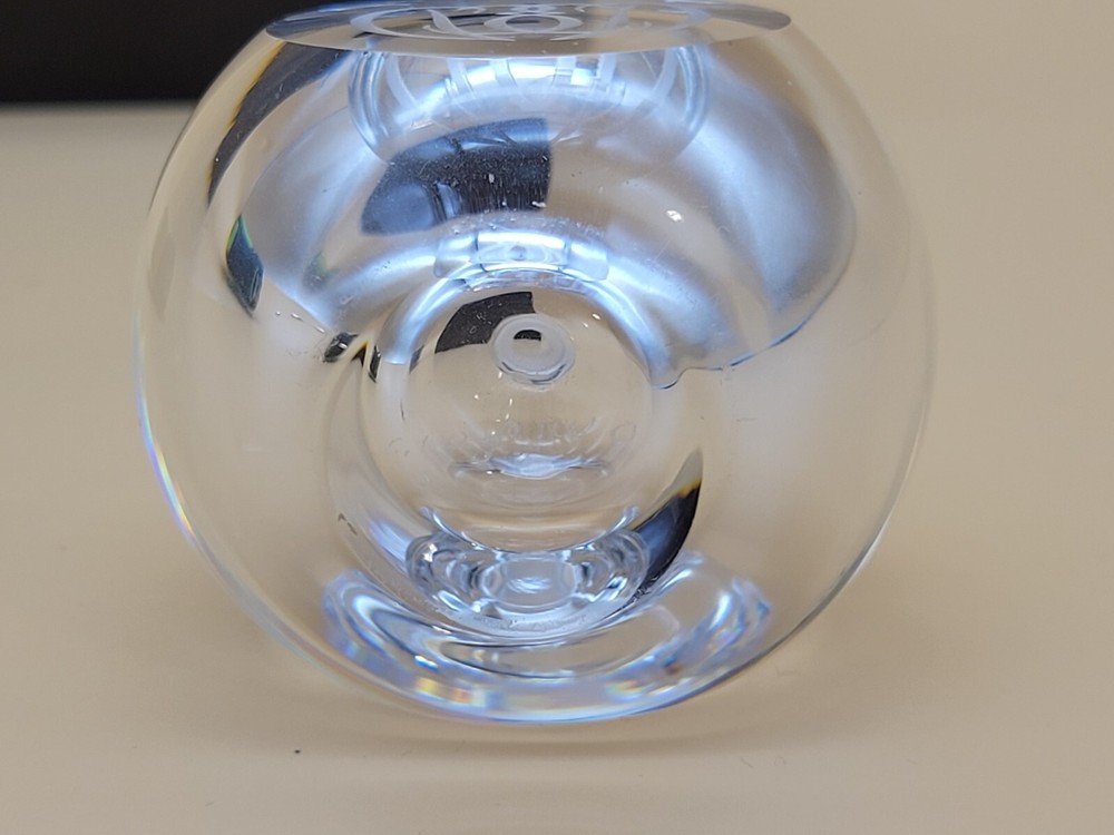 Orrefors Crystal Perfume Bottle Dabber Etched Design Signed
