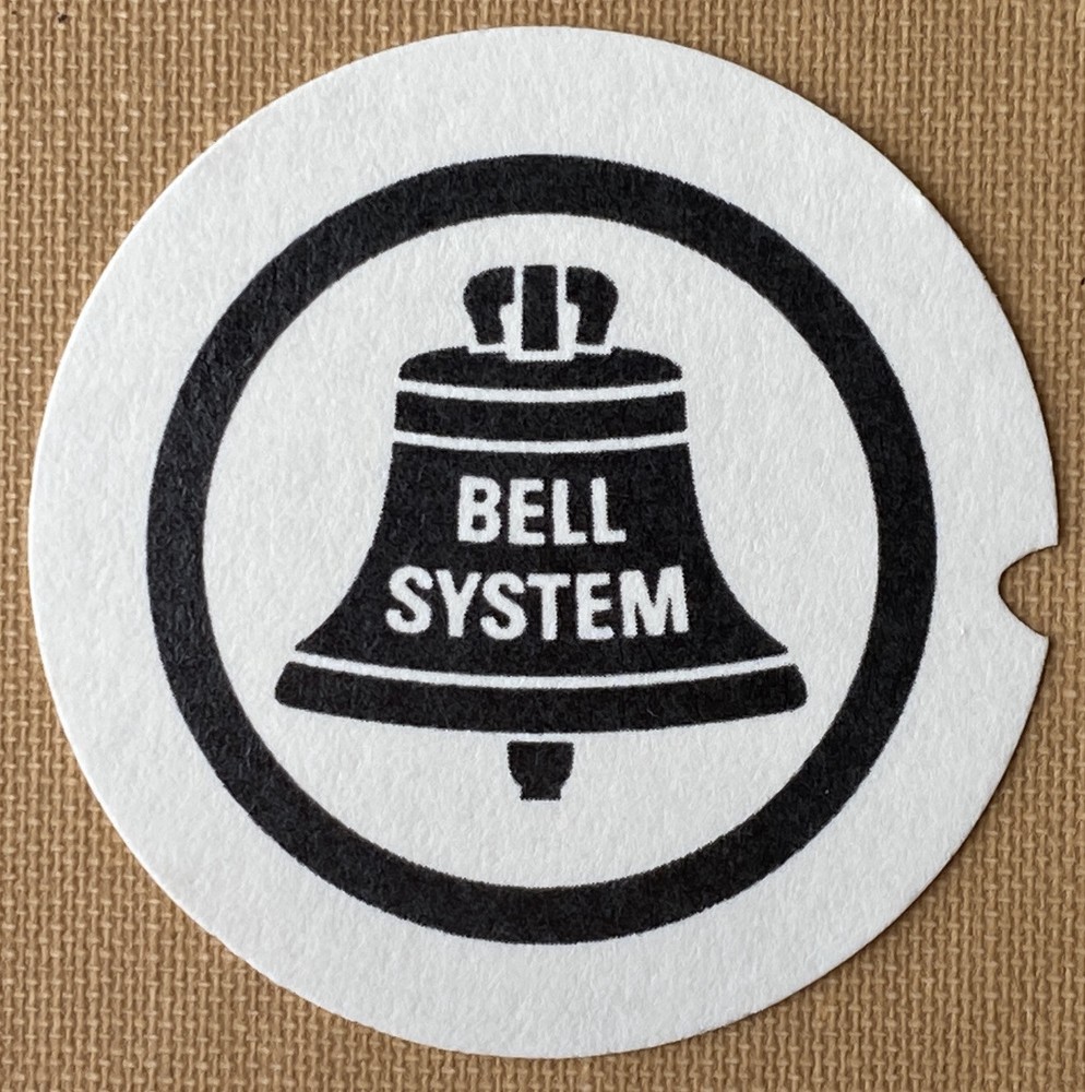 Bell System Rotary Telephone Dial Card Insert 1.5" Ivory Background