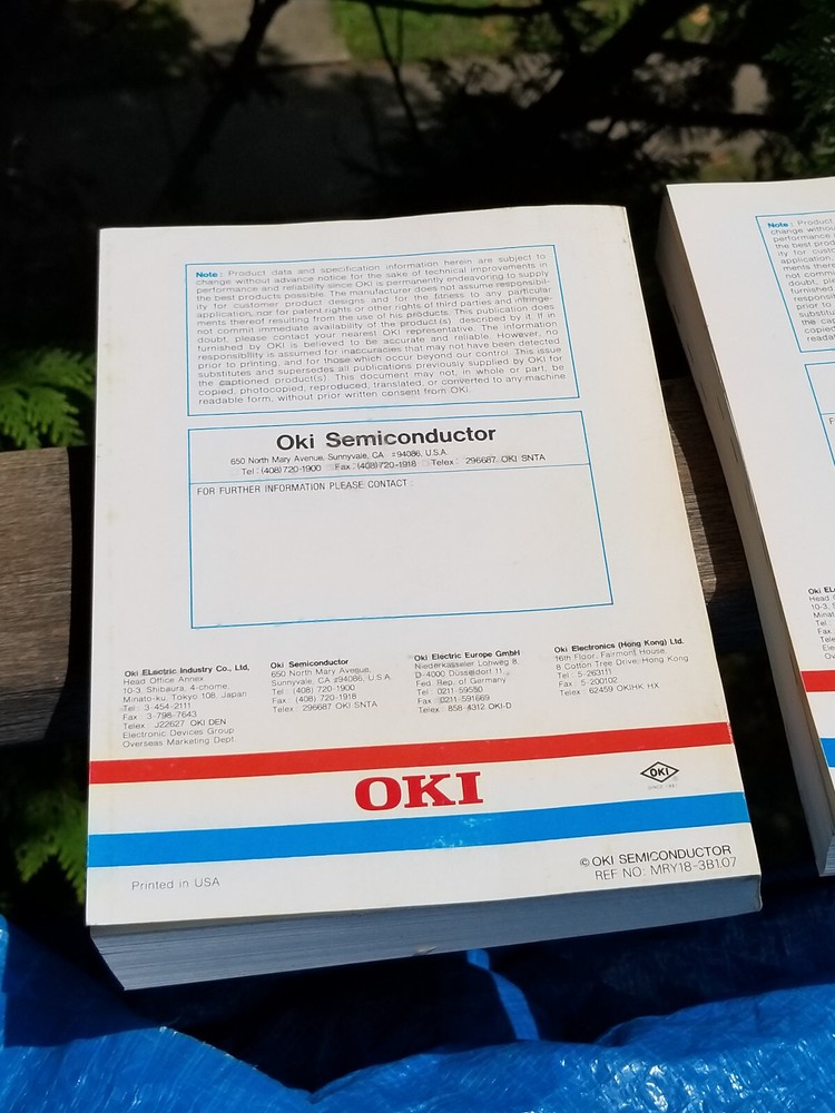 1 OF 2 VINTAGE ELECTRONICS BOOKS DATA OKI MEMORY 3RD EDITION 1987