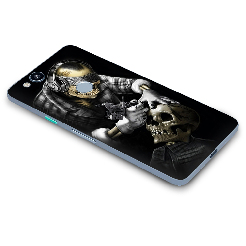 Google Pixel 2 Skins Decal Wrap Skeleton tattooer