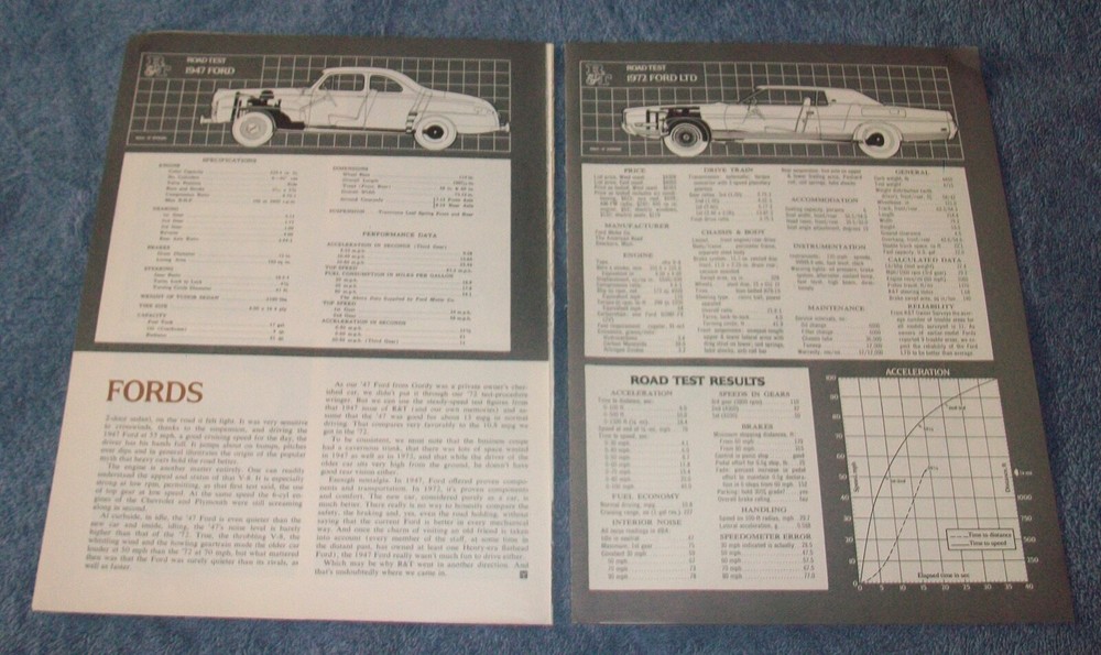 1947 Ford & 1972 LTD Vintage Road Test Comparison Article