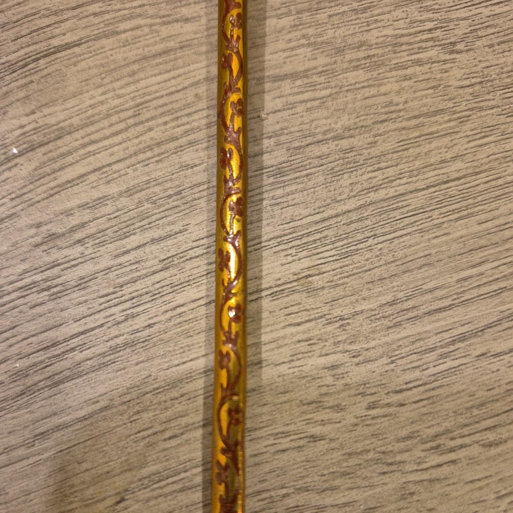 Antique French Brass Champleve Enamel Spoon 8"