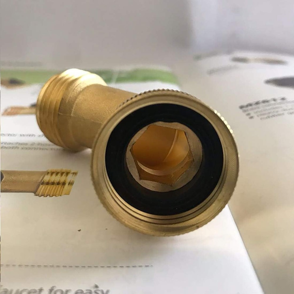 Hanobo 2-Pack Brass Garden Hose Elbow Connector 45 Degree 3 Pack,