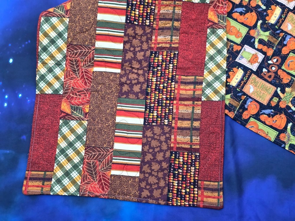 Handmade Quilted Table Runner Thanksgiving Fall Autumn Patchwork corn HALLOWEEN
