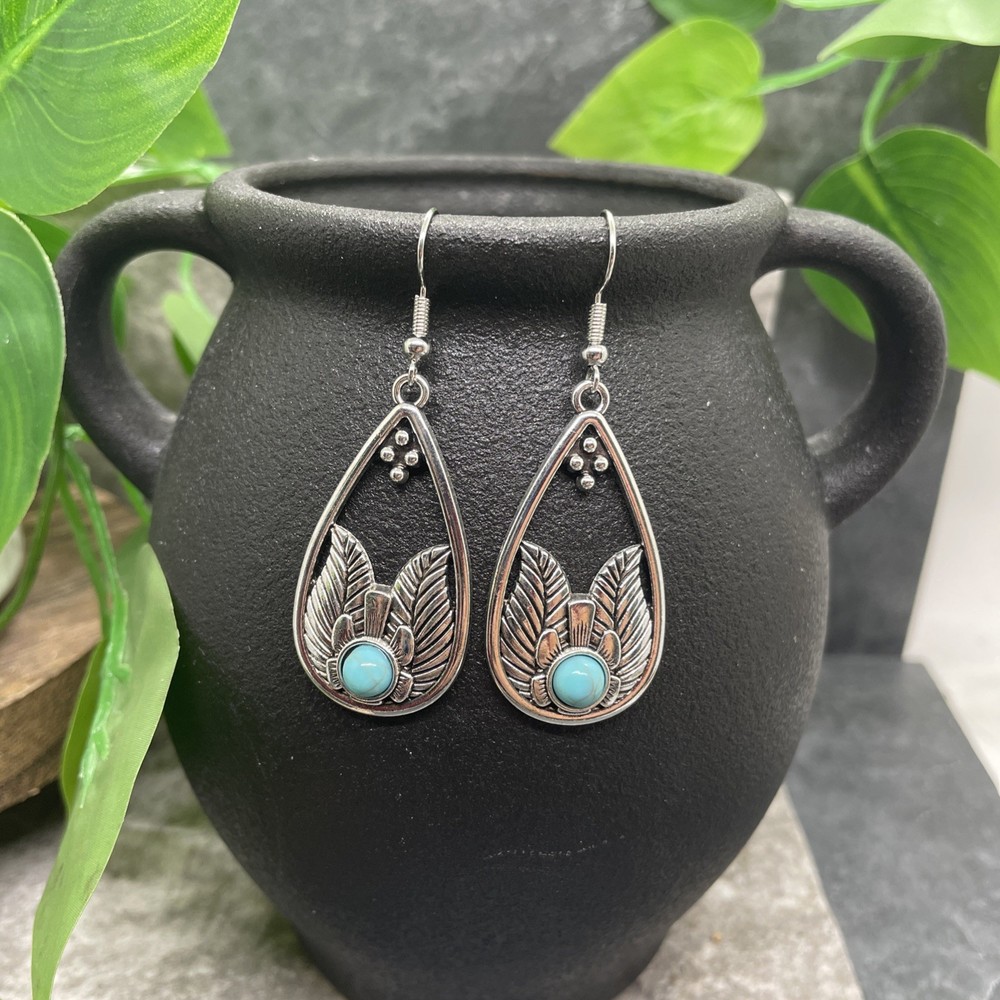 2.25” Silver-tone Boho Retro Earring Set Drop Dangle New Free Ship B6375