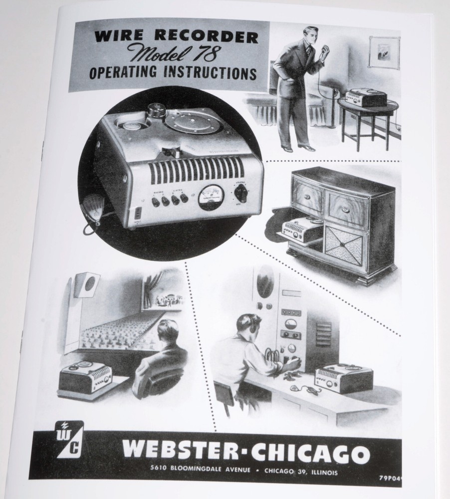 Webster Chicago 78 Wire recorder owners manual reprint