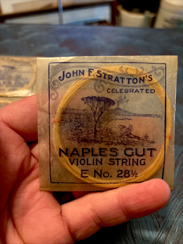 (3) JOHN F STRATTONS BIRMINGHAM GUT VIOLIN STRINGs E STRING PRE WW1 1920S