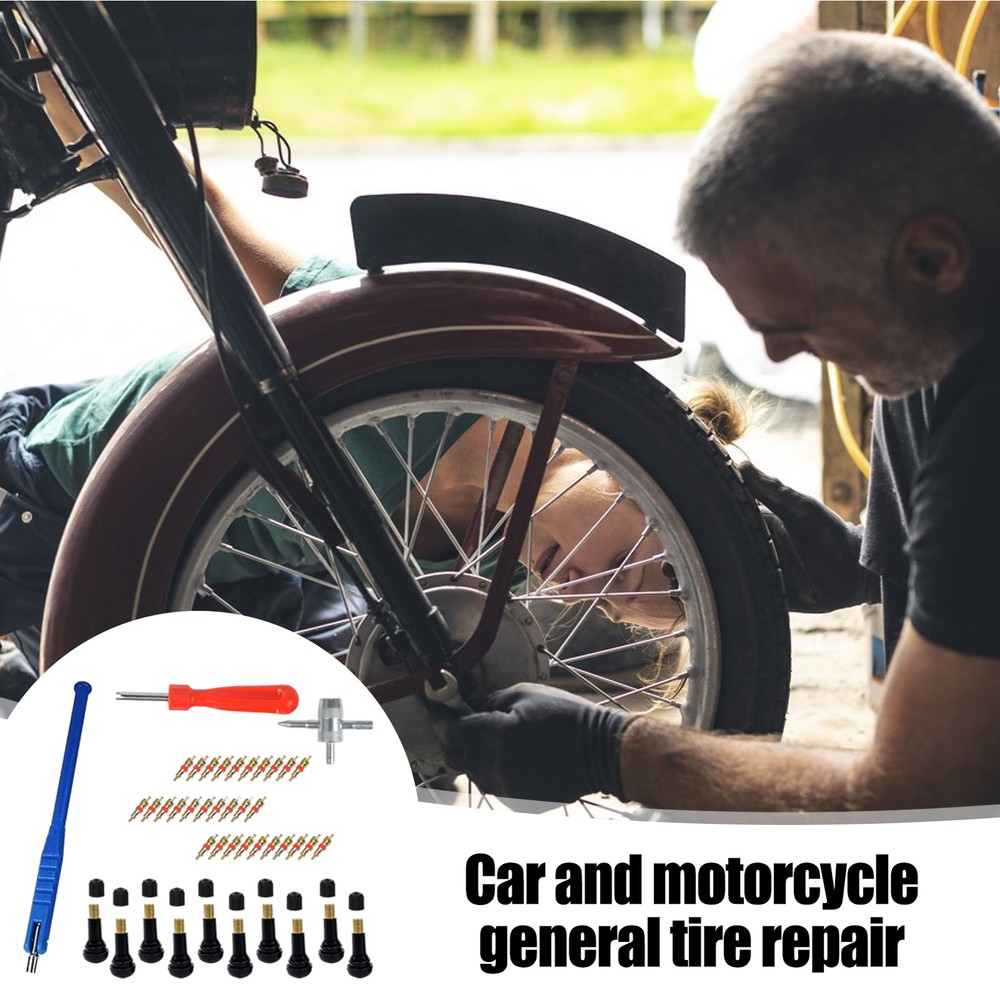 43-Piece Car Tyre Valve Removal Tool Valve Cores Tire Wrench Repair Tools Kit