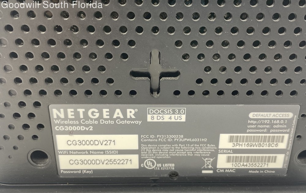 Netgear Model CG3000Dv2 Black Docsis 3.0 Wireless Cable Data Gateway Not Tested