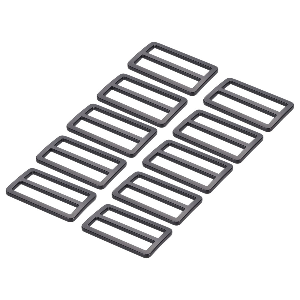 10 Pack 1.5 Inch Tri-Glide Slide Buttons Adjustable Buckle Webbing Strap