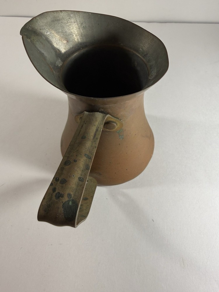 Vintage Primitive Copper Pitcher Creamer Syrup Coffee Handle