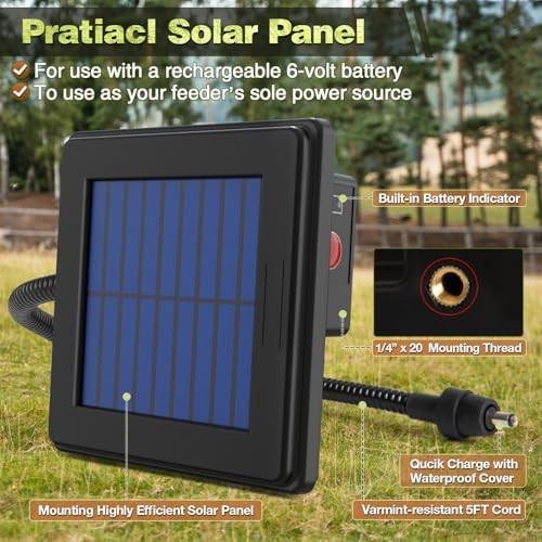 6V Deer Feeder Solar Panel, Efficient Solar Panel Charger 6V Solar Panel Black