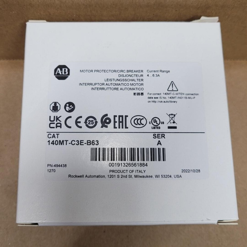 ALLEN BRADLEY 140MT-C3E-B63 Motor Protector / Circuit Breaker