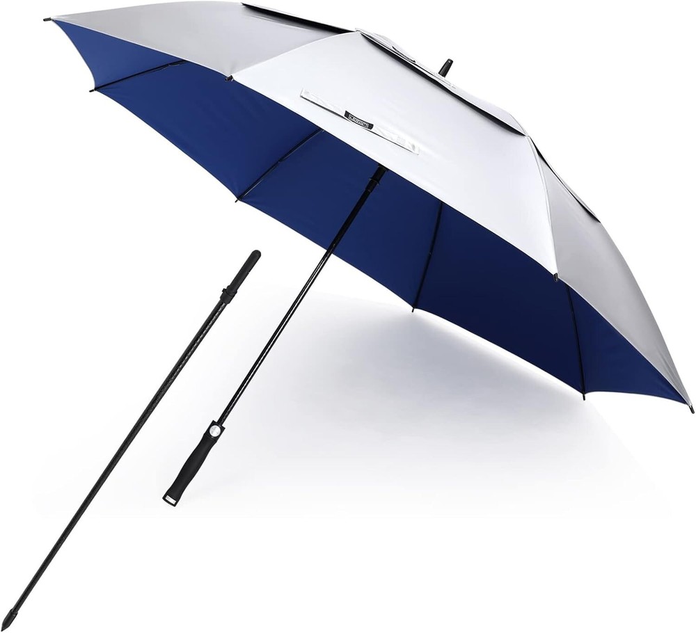 Stylish 68-Inch Golf/Beach Umbrella - Windproof with Pointed Extension Pole